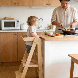 Tour d'apprentissage Montessori pour enfants, marchepied en bois, chaise d'aide pour la cuisine des enfants - Product Image 6