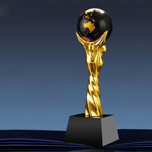 OEM / ODM بالجملة مخصصة رخيصة لكرة القدم مباراة الكأس مع قاعدة كريستال سوداء - Product Image 3