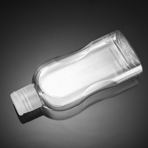 Flat <b>Plastic</b> <b>Bottle</b> 230ml Flip Top Cap Cosmetic <b>Bottles</b> Transparent PET <b>Empty</b> <b>Bottle</b> - Product Image 2