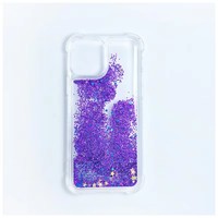 Coque de téléphone personnalisée noire à paillettes liquides scintillantes en TPU+PC, antichoc et étanche, pour iPhone 16/15/14/13/12/11 Pro Max
