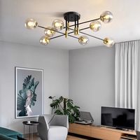 Lampe décorative murale LED style Mid-Century avec abat-jour globe en verre, contrôle par interrupteur, USB, intensité réglable, écologique, pour chambre à coucher