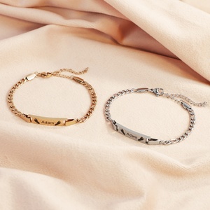 Nickle Free Jewelry 316L Stainless Steel Custom <b>Name</b> Engraved Bracelet Baby Children <b>Chain</b> Bracelet - Product Image 5