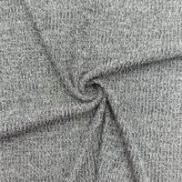 Tela de Punto Acanalado 2x2 R/T/SPX, Color Gris Jaspeado, Elástica, de Rayón, Terileno y Spandex, para Prendas Básicas de Mujer, Camisetas de Manga Larga y Ropa de Estar por Casa