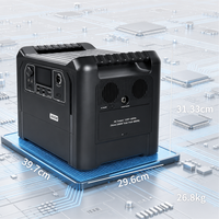 Centrale Électrique Solaire Portable pour Voiture et Maison, 2400W 2304Wh LiFePO4, Onde Sinusoïdale Pure, pour Micro-ondes et Appareils CPAP, avec Recharge Sans Fil et Contrôle par Application