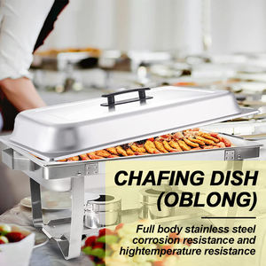 1/2 GN Pfanne Edelstahl Full Size Faltbare Chafing Dish 9L Alkohol ofen Rechteckige Edelstahl Luxus Chafing Dishes - Product Image 5