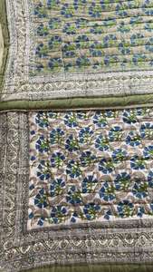 100% algodón Rajasthani bloque impreso hecho a mano lujo cómodo Kantha edredón indio bohemio ropa de cama colcha de algodón Manta - Product Image 4