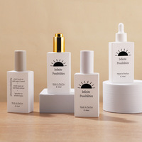 Rectangle de luxe 60ml verre noir parfum huile vaporisateur tête de pompe bouteille huile essentielle cosmétique conteneur pour visage crème Lotion