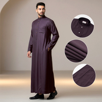 Jubbah Traditionnel de Qualité Supérieure Vente Directe Usine Dubaï Arabie Saoudite Vêtements Musulmans Bouton Métallique Djellaba Homme