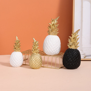 Master Gu Pineapple Decor Resin Ornament Set Gold Black White Desk Home Decoration - Product Image 3