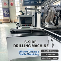 Petite perceuse CNC 6 axes pour le travail du bois avec broche et moteur de lame de scie, forets en titane, utilisation facile, 220V/380V