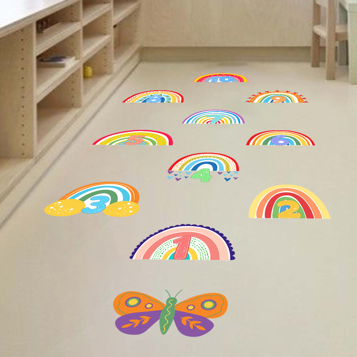 60 Stickers De Sol PVC - Thème Princesse Bonbons - Tapis De Couloir Enfant - Réutilisables