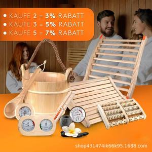 Barril de madera transfronterizo de cuatro litros con cuchara de madera, barril de sauna con base, baño de vapor, barril de madera multifuncional - Product Image 3