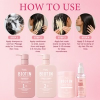Ensemble de soins capillaires TWG OEM à la biotine et à la kératine, shampoing anti-chute de cheveux, masque capillaire à la kératine et au collagène, huile capillaire, shampoing et après-shampoing