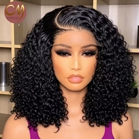 Perruques Courtes Noires Bouclées Bob 13x4 14x6 HD Lace Frontal 100% Cheveux Humains Vierges Naturels Bouclés pour Femmes Noires Vente en Gros