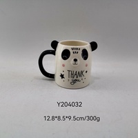 Tazas de café de Panda de cerámica pintadas a mano