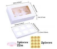 Boîte à gâteau en carton blanc jetable pour la vente en gros, idéale pour les desserts et la présentation des gâteaux