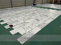 Carreaux de sol blancs Arabescato en marbre, 12 pouces x 12 pouces (305 x 305 mm)