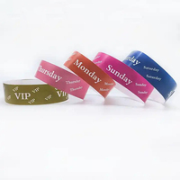 Bracelets en papier RFID avec logo personnalisé 13.56Mhz NFC Tyvek Bracelets promotionnels avec impression personnalisée