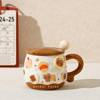 Tasse à eau mignonne de grande capacité pour filles tasse à lait mignonne de grande valeur avec poignée tasse en céramique résistante aux hautes températures