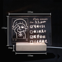 Tableau d'écriture LED en bois effaçable, lampe personnalisé décorative, veilleuse en acrylique, vierge, pour chambre à coucher, DIY bricolage