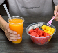 500 ml 600 ml 700 ml Gobelet Jetable Tendance pour Thé au Lait, Tasse pour Plateau de Fruits, Tasse à Steak, Gobelets en Plastique pour Snacks, Thé au Lait et Poulet Frit