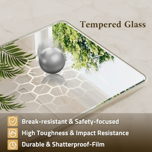 Miroir <span class=keywords><strong>de</strong></span> salle <span class=keywords><strong>de</strong></span> bain en verre trempé nickel brossé, bords biseautés, coins arrondis, design moderne pour lavabo, salon, <span class=keywords><strong>chambre</strong></span> à coucher - Product Image 3