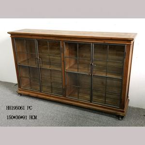 Armoire de rangement d'appoint INNOVA de style américain en bois à 2 portes et 2 tiroirs avec porte en verre pour la cuisine, le salon et la salle à manger - Product Image 4