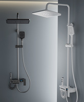 Juego de ducha termostático inteligente de cobre todo en uno montado en la pared con pantalla digital LED y barra deslizante, venta al por mayor