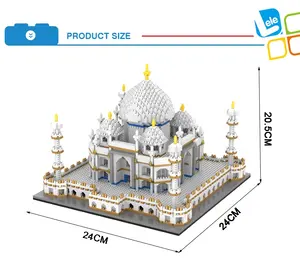 Nanoblocks Arsitektur Taj Mahal Mini Mainan Bongkar Pasang Blok Bangunan 3D Puzzle Pixel Bricks