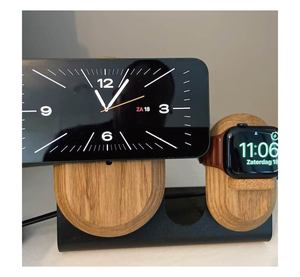 Accessoires de <span class=keywords><strong>bureau</strong></span> en <span class=keywords><strong>bois</strong></span>-Station de charge 2 en 1 pour montre Magsafe <span class=keywords><strong>et</strong></span> téléphone, support de chargeur double - Product Image 6