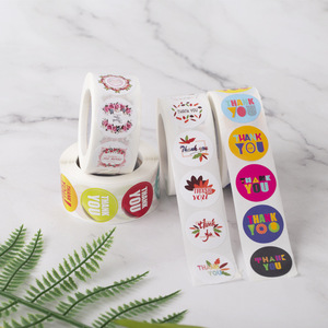 Cảm ơn bạn đã hỗ trợ nhãn dán doanh nghiệp nhỏ của tôi nhãn bao bì lá vàng đen cảm ơn bạn Thẻ dán - Product Image 2