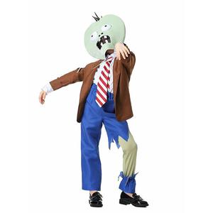 Disfraz de zombie para niños, disfraz de Plants Vs Zombies para Halloween, actuación en escenario, corbata a rayas azul y marrón incluida - Product Image 5