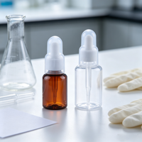 Flacon compte-gouttes en plastique PET ambré de 25 ml et 35 ml pour huile essentielle et sérum, bouteilles en plastique pour emballage cosmétique