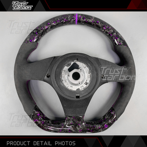 Volante Deportivo de Fibra de Carbono Seca Premium Personalizado en Color Morado para <span class=keywords><strong>BMW</strong></span> E36 1990-2000 Serie 1 2 <span class=keywords><strong>3</strong></span> E39 E91 E46 E60 F01 X3 F25 - Product Image 5