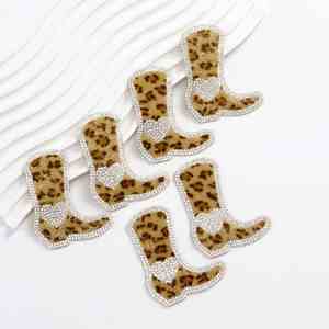 Nouvelle Patchs décoratifs thermocollants/autocollants à imprimé léopard et strass pour chaussures, bottes, sacs, vêtements et chapeaux - Product Image 1