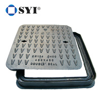 Couvercle de manhole en fonte ductile personnalisable EN124 D400, capacité de charge de 40 tonnes, revêtement en poudre, usage industriel, marque SYI, Chine