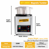 Polisseuse magnétique pour bijoux KT-280 550W, capacité 1100g, machine à polir les bijoux, tambour magnétique pour polir les détails complexes