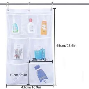 Modern Eco-Friendly Foldable Mesh <b>Shower</b> Caddy with 6 Pockets & Hook 65x43cm for Household Kids College Bathroom <b>Storage</b> - Product Image 6