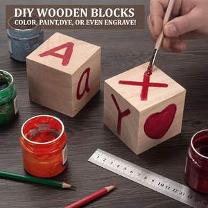 Bloques de Madera Pequeños Personalizados sin Acabado, Cubos de Madera en Blanco para Manualidades, Conteo, Alfabeto, Sellos, Dados, Juguetes Educativos y para Baby Shower - Product Image 4