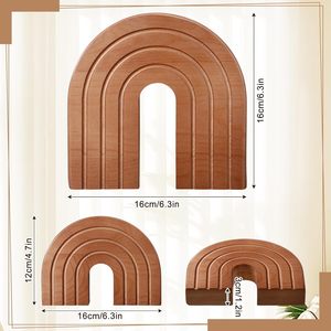 Ensemble de 2 arches décoratives <span class=keywords><strong>en</strong></span> <span class=keywords><strong>bois</strong></span>, arc-<span class=keywords><strong>en</strong></span>-ciel bohème, objets décoratifs modernes, décoration esthétique pour table et étagère - Product Image 2
