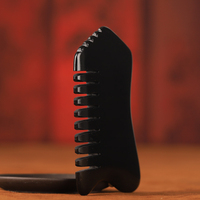 Peigne de massage du cuir chevelu, Peigne Guasha, Outil de grattage du cuir chevelu, Peigne de massage Guasha en jade Xiuyan, Masseur de tête portatif Gua Sha