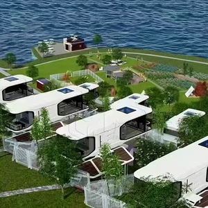 Vente chaude Bon marché Bâtiments à structure en acier personnalisés Petite maison capsule spatiale portable extensible de luxe Maison mobile de luxe - Product Image 3