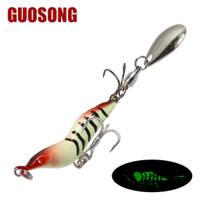 Leurre de pêche en métal pour <span class=keywords><strong>crevettes</strong></span> à attaque complète à longue portée VIB Blood Groove Hook Griffe de poulet Rotating Spinnerbait Simulation Bait - Product Image 4