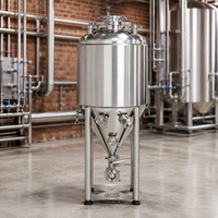 Fermenteur conique 75L en acier inoxydable à surface miroir pour la fermentation de vin, cidre et bière à domicile
