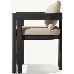 ชุดเฟอร์นิเจอร์กลางแจ้งสำหรับลานร้านอาหาร6ที่นั่งโต๊ะยาวและเก้าอี้รับประทานอาหารโลหะอลูมิเนียม - Product Image 3