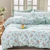 Parure de lit en gros avec housse de couette imprimée petites fleurs, 100% coton/200TC, ensemble de draps respirants pour fille