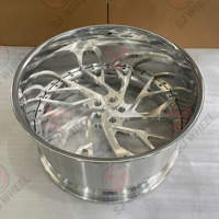 Jantes de voiture SJ Custom Forged Full Chrome en deux parties, à profil profond, 20, 22, 24, 26, 28, 30 pouces pour Ferrari, Audi, BMW, Mercedes-Benz