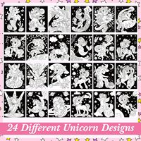 Artisanat en feutre de licorne personnalisé en gros, bricolage, art mural créatif, impression, velours, affiches lumineuses noires pour les voyages en famille