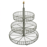 Corbeille à fruits moderne grande à 3 niveaux en métal écologique, multifonctionnelle, au design unique, en fer filé thermolaqué, pour rangement domestique et de table