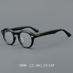 Monture <span class=keywords><strong>de</strong></span> lunettes 5806 pour hommes et femmes, style anti-lumière bleue, verres transparents, monture en acétate <span class=keywords><strong>de</strong></span> marque, lunettes vintage pour femmes - Product Image 3